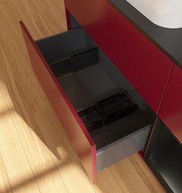 Тумба под раковину Villeroy & Boch Finion 120х50,1 см с подсветкой МДФ пион матовый лак/стекло черное матовое G692PDHB