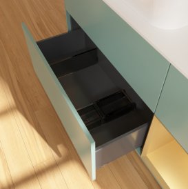 Тумба под раковину Villeroy & Boch Finion 120х50,1 см с подсветкой МДФ оливковый матовый лак/стекло белое матовое  G691HFGM