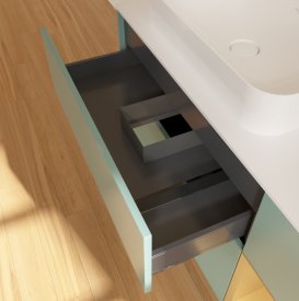 Тумба под раковину Villeroy & Boch Finion 120х50,1 см с подсветкой МДФ оливковый матовый лак/стекло белое матовое  G691HFGM