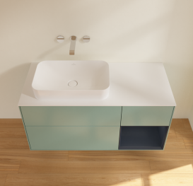 Тумба под раковину Villeroy & Boch Finion 120х50,1 см с подсветкой МДФ оливковый матовый лак/стекло белое матовое G691HGGM