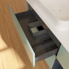 Тумба под раковину Villeroy & Boch Finion 120х50,1 см с подсветкой МДФ оливковый матовый лак/стекло белое матовое G691HGGM