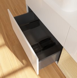 Тумба під раковину Villeroy & Boch Finion 120х50,1 см з підсвіткою МДФ білий глянцевий лак/скло біле матове G691PCGF