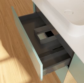 Тумба під раковину Villeroy & Boch Finion 120х50,1 см із підсвічуванням МДФ оливковий матовий лак/скло біле матове G691PCGM