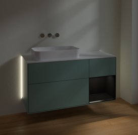 Тумба под раковину Villeroy & Boch Finion 120х50,1 см с подсветкой МДФ оливковый матовый лак/стекло белое матовое G691PDGM