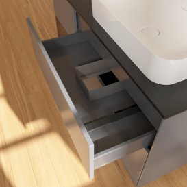 Тумба под раковину Villeroy & Boch Finion 120х50,1 см с подсветкой МДФ антрацит матовый лак/стекло черное матовое G682GNGK