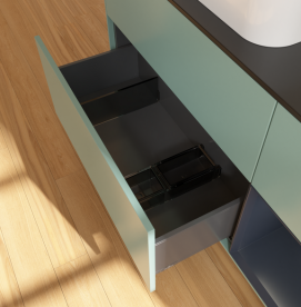 Тумба под раковину Villeroy & Boch Finion 120х50,1 см с подсветкой МДФ оливковый матовый лак/стекло черное матовое G692HGGM