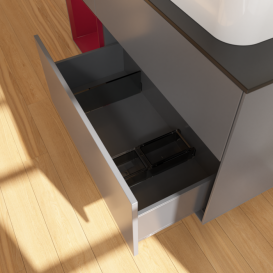 Тумба під раковину Villeroy & Boch Finion 120х50,1 см із підсвічуванням МДФ антрацит матовий лак/скло чорне матове G682HBGK