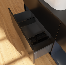 Тумба под раковину Villeroy & Boch Finion 120х50,1 см с подсветкой МДФ черный матовый лак/стекло черное матовое G692HGPD