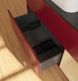 Тумба под раковину Villeroy & Boch Finion 120х50,1 см с подсветкой МДФ пион матовый лак/стекло черное матовое G692PCHB