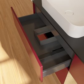 Тумба под раковину Villeroy & Boch Finion 120х50,1 см с подсветкой МДФ пион матовый лак/стекло черное матовое G692PCHB