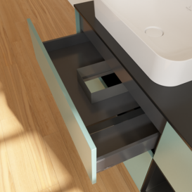 Тумба под раковину Villeroy & Boch Finion 120х50,1 см с подсветкой МДФ оливковый матовый лак/стекло черное матовое G692PDGM