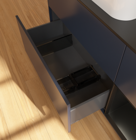 Тумба под раковину Villeroy & Boch Finion 120х50,1 см с подсветкой МДФ темно-синий матовый лак/стекло черное матовое G692PDHG