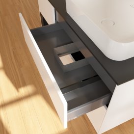 Тумба под раковину Villeroy & Boch Finion 120х50,1 см с подсветкой МДФ белый матовый лак/стекло черное матовое G682PDMT