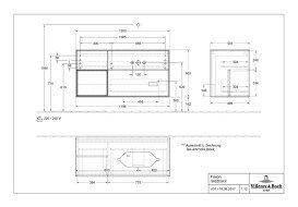 Тумба под раковину Villeroy & Boch Finion 120х50,1 см с подсветкой МДФ шпон дуба/стекло белое матовое G681GKPC