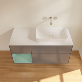 Тумба под раковину Villeroy & Boch Finion 120х50,1 см с подсветкой МДФ антрацит матовый лак/стекло белое матовое G681GMGK