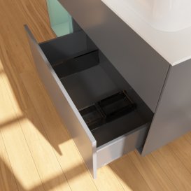 Тумба под раковину Villeroy & Boch Finion 120х50,1 см с подсветкой МДФ антрацит матовый лак/стекло белое матовое G681GMGK