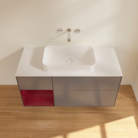 Тумба под раковину Villeroy & Boch Finion 120х50,1 см с подсветкой МДФ антрацит матовый лак/стекло белое матовое F701HBGK