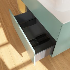 Тумба под раковину Villeroy & Boch Finion 120х50,1 см с подсветкой МДФ оливковый матовый лак/стекло белое матовое G681HFGM