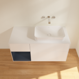 Тумба під раковину Villeroy & Boch Finion 120х50,1 см с подсветкой МДФ білий матовий лак/скло біле матове G681HGMT