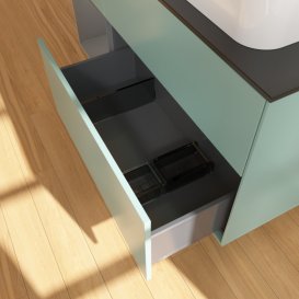 Тумба под раковину Villeroy & Boch Finion 120х50,1 см с подсветкой МДФ оливковый матовый лак/стекло черное матовое G682GKGM