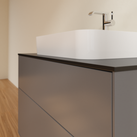 Тумба під раковину Villeroy & Boch Finion 100х50,1 см МДФ антрацит матовий лак/скло чорне матове F35200GK