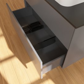 Тумба під раковину Villeroy & Boch Finion 100х50,1 см МДФ антрацит матовий лак/скло чорне матове F35200GK