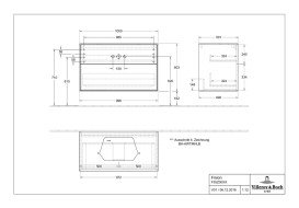 Тумба під раковину Villeroy & Boch Finion 100х50,1 см МДФ темно-синій матовий лак/скло біле матове F35100HG