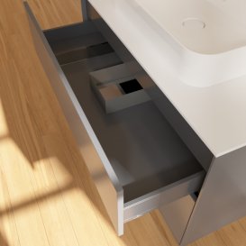 Тумба під раковину Villeroy & Boch Finion 100х50,1 см з підсвічуванням МДФ антрацит матовий лак/скло біле матове G35100GK