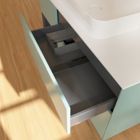 Тумба під раковину Villeroy & Boch Finion 120х50,1 см із підсвічуванням МДФ оливковий матовий лак/скло біле матове F701HGGM