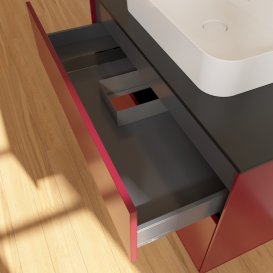 Тумба под раковину Villeroy & Boch Finion 100х50,1 см с подсветкой МДФ пион матовый лак/стекло черное матовое G35200HB