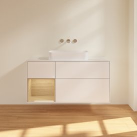 Тумба под раковину Villeroy & Boch Finion 120х50,1 см с подсветкой МДФ белый матовый лак/стекло белое матовое F701PCMT