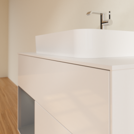 Тумба под раковину Villeroy & Boch Finion 100х50,1 см с подсветкой МДФ глянцевый белый лак/стекло белое матовое F361GKGF