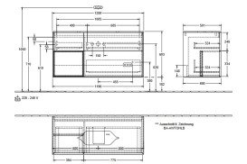 Тумба под раковину Villeroy & Boch Finion 120х50,1 см с подсветкой МДФ антрацит матовый лак/стекло черное матовое F702GMGK