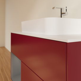 Тумба под раковину Villeroy & Boch Finion 100х50,1 см с подсветкой МДФ пион матовый лак/стекло белое матовое F361GKHB