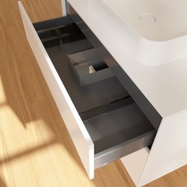 Тумба под раковину Villeroy & Boch Finion 100х50,1 см с подсветкой МДФ белый матовый лак/стекло белое матовое F361GKMT