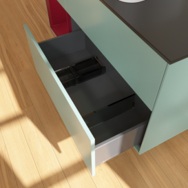 Тумба под раковину Villeroy & Boch Finion 120х50,1 см с подсветкой МДФ оливковый матовый лак/стекло черное матовое F702HBGM