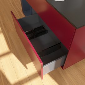 Тумба під раковину Villeroy & Boch Finion 120х50,1 см з підсвічуванням МДФ півонія матовий лак/скло чорне матове F702HGHB