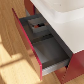 Тумба під раковину Villeroy & Boch Finion 120х50,1 см з підсвічуванням МДФ півонія матовий лак/скло біле матове G701GKHB