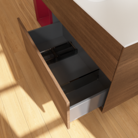 Тумба под раковину Villeroy & Boch Finion 120х50,1 см с подсветкой МДФ шпон грецкого ореха/стекло белое матовое G701HBGN