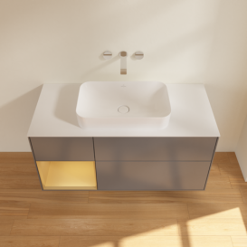 Тумба под раковину Villeroy & Boch Finion 120х50,1 см с подсветкой МДФ антрацит матовый лак/стекло белое матовое G701HFGK