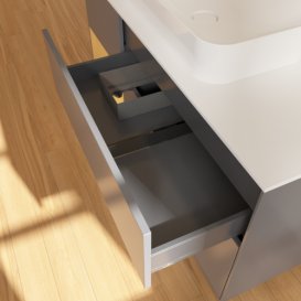 Тумба под раковину Villeroy & Boch Finion 120х50,1 см с подсветкой МДФ антрацит матовый лак/стекло белое матовое G701HFGK