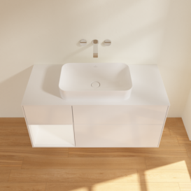 Тумба под раковину Villeroy & Boch Finion 120х50,1 см с подсветкой МДФ глянцевый белый лак/стекло белое матовое G701MTGF