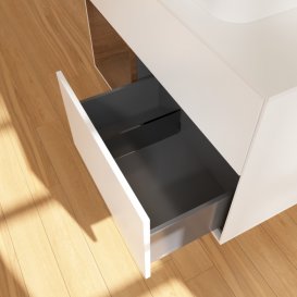 Тумба під раковину Villeroy & Boch Finion 100х50,1 см із підсвічуванням МДФ білий матовий лак/скло біле матове F361GNMT