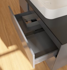 Тумба под раковину Villeroy & Boch Finion 120х50,1 см с подсветкой МДФ антрацит матовый лак/стекло черное матовое G702GNGK