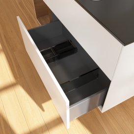 Тумба под раковину Villeroy & Boch Finion 120х50,1 см с подсветкой МДФ белый матовый лак/стекло черное матовое G702GNMT