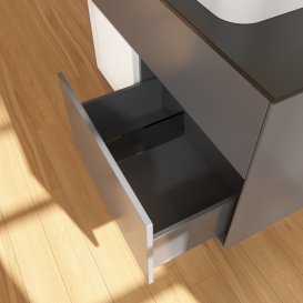 Тумба під раковину Villeroy & Boch Finion 100х50,1 см з підсвічуванням МДФ антрацит матовий лак/скло чорне матове F362MTGK