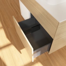 Тумба под раковину Villeroy & Boch Finion 100х50,1 см с подсветкой МДФ шпон дуба/стекло белое матовое F361GFPC