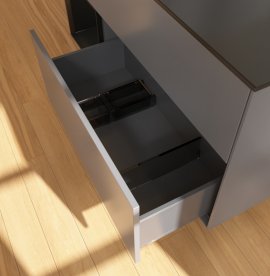 Тумба під раковину Villeroy & Boch Finion 120х50,1 см з підсвічуванням антрацит матовий лак/скло чорне матове G702PDGK