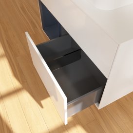 Тумба под раковину Villeroy & Boch Finion 100х50,1 см с подсветкой МДФ глянцевый белый лак/стекло белое матовое F361HGGF