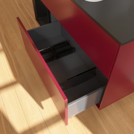 Тумба под раковину Villeroy & Boch Finion 120х50,1 см с подсветкой МДФ пион матовый лак/стекло черное матовое G702PDHB